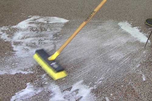 Garage floor washing